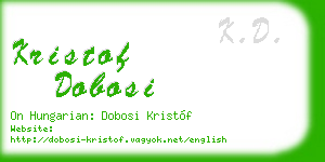 kristof dobosi business card
